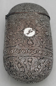 An Anglo Indian Silver Plate on Copper Cigar Case, circa 1890 - 1910.