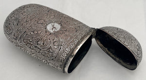 An Anglo Indian Silver Plate on Copper Cigar Case, circa 1890 - 1910.