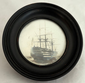HMS Victory Photograph Roundel, Gale & Polden of Portsmouth, circa 1930 - 1950.