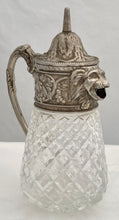 Victorian Silver Plated & Moulded Glass Mask Head Jug.