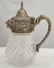 Victorian Silver Plated & Moulded Glass Mask Head Jug.