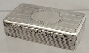 Early Victorian Silver Snuff Box. Birmingham 1841 Neustadt & Barnett. 2 troy ounces.