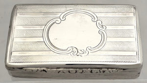 Early Victorian Silver Snuff Box. Birmingham 1841 Neustadt & Barnett. 2 troy ounces.