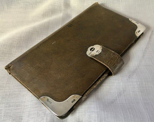 Victorian Silver Mounted Leather Aide Memoire Case. London 1900/01 Charles & George Asprey.