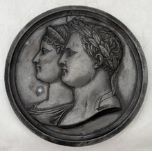 Napoleon Bonaparte & Marie Louise, Duchess of Parma, Portrait Profile Plaque. After Andrieu.