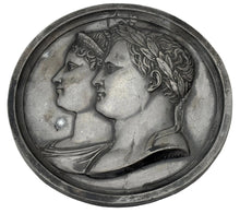 Napoleon Bonaparte & Marie Louise, Duchess of Parma, Portrait Profile Plaque. After Andrieu.