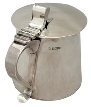 Edwardian Arts & Crafts Silver Lidded Tankard. Sheffield 1909 Thomas Bradbury & Sons Ltd. 12.7 troy ounces.