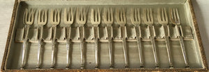 Twelve Dutch Silver Pastry Forks.   M. Bijkamp of Steenwijk. 4.4 troy ounces.