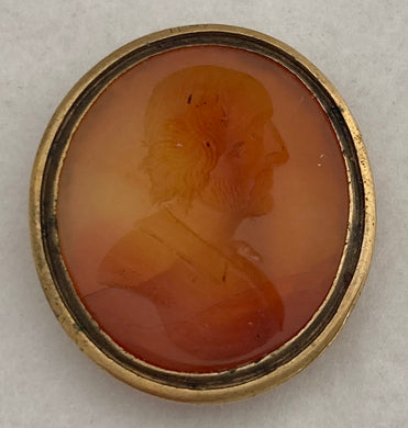 Georgian Carnelian Intaglio Portrait Seal Plaque.