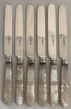 William IV Silver & Carved Mother of Pearl Dessert Knives and Forks for Six. Sheffield 1836 Atkin & Oxley.
