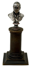 The Duke of Wellington, 19th Century Silver Plated Bust on a Brass Column.