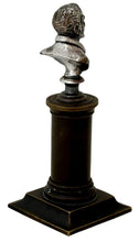 The Duke of Wellington, 19th Century Silver Plated Bust on a Brass Column.