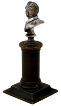 The Duke of Wellington, 19th Century Silver Plated Bust on a Brass Column.