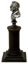 The Duke of Wellington, 19th Century Silver Plated Bust on a Brass Column.