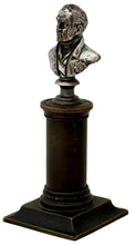 The Duke of Wellington, 19th Century Silver Plated Bust on a Brass Column.