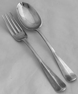 Edwardian Cased Silver Christening Spoon & Fork. London 1908 Josiah Williams & Co. 2.1 troy ounces.