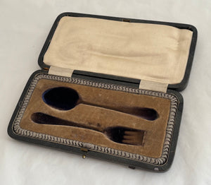George V Cased Silver Christening Spoon & Fork. Sheffield 1918/20 Cooper Brothers & Sons Ltd. 2 troy ounces.