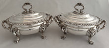 Pair of Silver Plated Lion Mask Sauce Tureens & Covers.