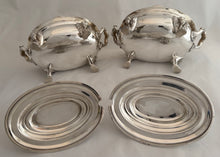 Pair of Silver Plated Lion Mask Sauce Tureens & Covers.
