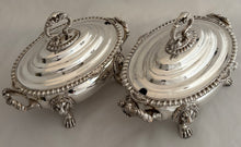 Pair of Silver Plated Lion Mask Sauce Tureens & Covers.