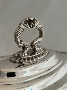 Pair of Silver Plated Lion Mask Sauce Tureens & Covers.
