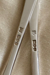 Edwardian Cased Silver Christening Spoon & Fork. London 1908 Josiah Williams & Co. 2.1 troy ounces.