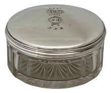William IV Silver and Cut Glass Circular Box. London 1834. 1.2 troy ounces.