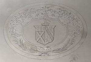 Georgian, George III, Large Old Sheffield Plate Armorial Salver, circa 1790. Arms of Cooper & Lambard.