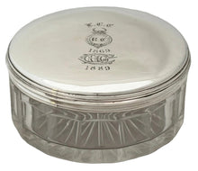 William IV Silver and Cut Glass Circular Box. London 1834. 1.2 troy ounces.