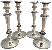 Four George IV Old Sheffield Plate Candlesticks. Roberts, Cadman & Co. circa 1820 - 1830.