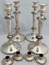 Georgian Set of Four Large Old Sheffield Plate Candlesticks. Roberts, Cadman & Co. circa 1820- 1830.