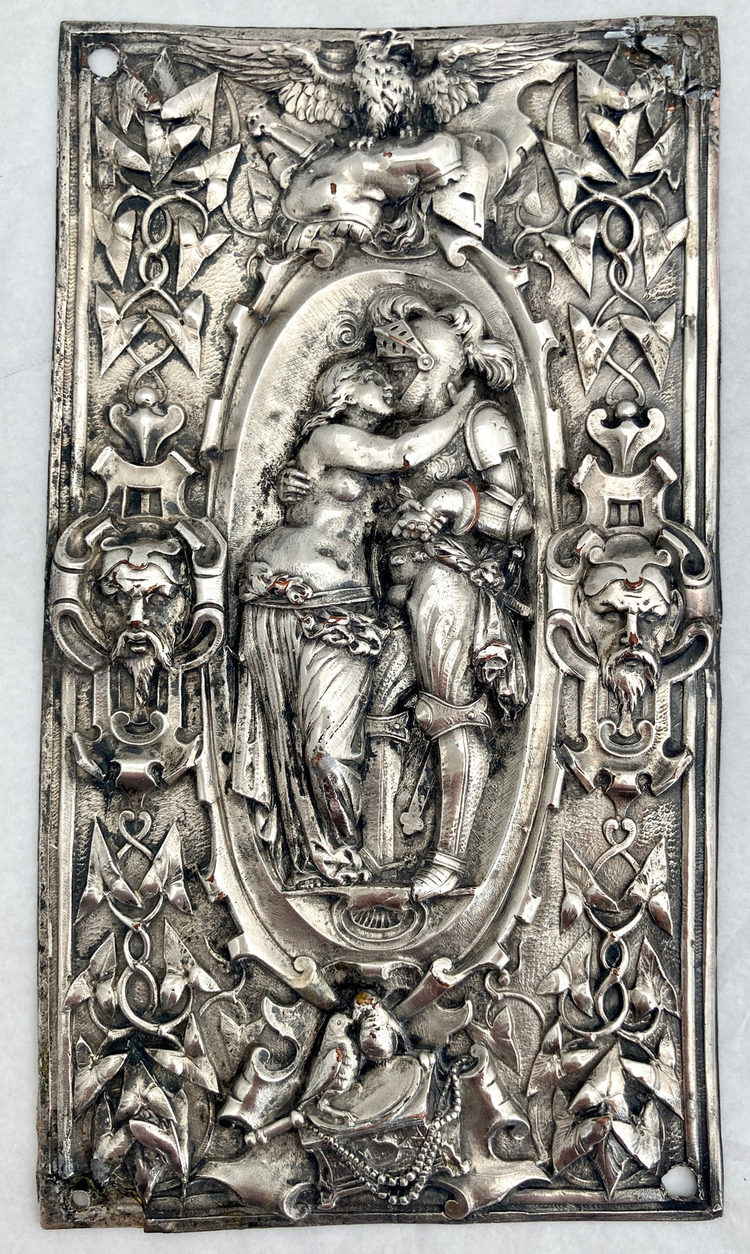 Victorian Art Movement Electrotype Silver Plated Relief Plaque, circa 1880 - 1900.