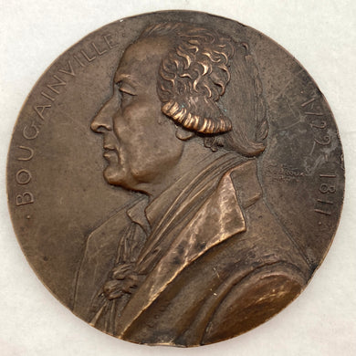 Bronze Relief Medallion for Admiral Louis Antoine de Bougainville & French Navy Aviso 'Bougainville'.