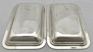 George V Pair of Art Deco Silver Entree Dishes. Sheffield 1934 Asprey & Co. Ltd. 62.6 troy ounces.