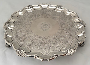 Georgian Old Sheffield Plate Salver, Crested for Reid. Blagden, Hodgson & Co., Sheffield, Circa 1820.
