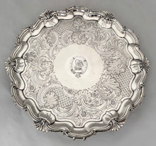 Georgian Old Sheffield Plate Salver, Crested for Reid. Blagden, Hodgson & Co., Sheffield, Circa 1820.
