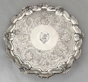 Georgian Old Sheffield Plate Salver, Crested for Reid. Blagden, Hodgson & Co., Sheffield, Circa 1820.