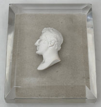 The Duke of Wellington, 19th Century Sulphide Portrait Profile Cut Glass Paperweight.
