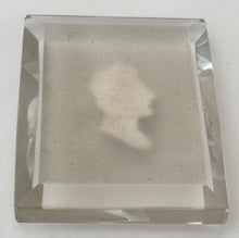 The Duke of Wellington, 19th Century Sulphide Portrait Profile Cut Glass Paperweight.
