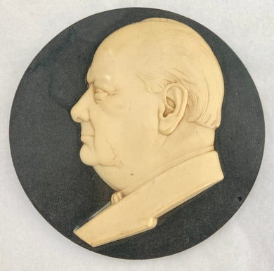 Winston Churchill Circular Relief Portrait Plaque.