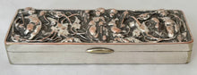 Victorian Silver Plated Snuff Box, Naturalistic & Putti Relief Detail.