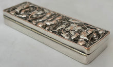 Victorian Silver Plated Snuff Box, Naturalistic & Putti Relief Detail.