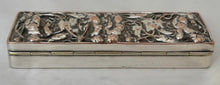 Victorian Silver Plated Snuff Box, Naturalistic & Putti Relief Detail.