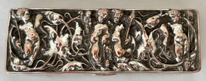 Victorian Silver Plated Snuff Box, Naturalistic & Putti Relief Detail.