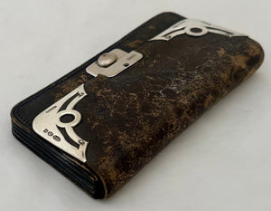 Art Nouveau Silver Mounted Leather Purse. Birmingham Import 1907, Boots Pure Drug Company.