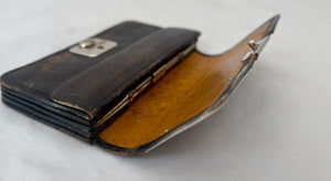 Art Nouveau Silver Mounted Leather Purse. Birmingham Import 1907, Boots Pure Drug Company.