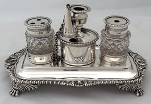 George III Silver Inkstand. London 1813 Rebecca Emes and Edward Barnard I. 12 troy ounces.