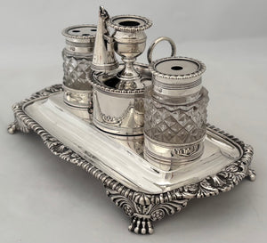 George III Silver Inkstand. London 1813 Rebecca Emes and Edward Barnard I. 12 troy ounces.