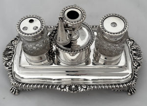 George III Silver Inkstand. London 1813 Rebecca Emes and Edward Barnard I. 12 troy ounces.