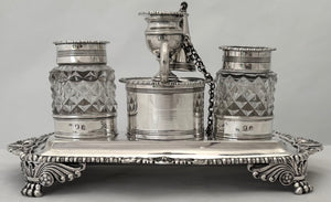 George III Silver Inkstand. London 1813 Rebecca Emes and Edward Barnard I. 12 troy ounces.